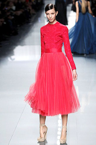 below-the-knee dress: Christian Dior
